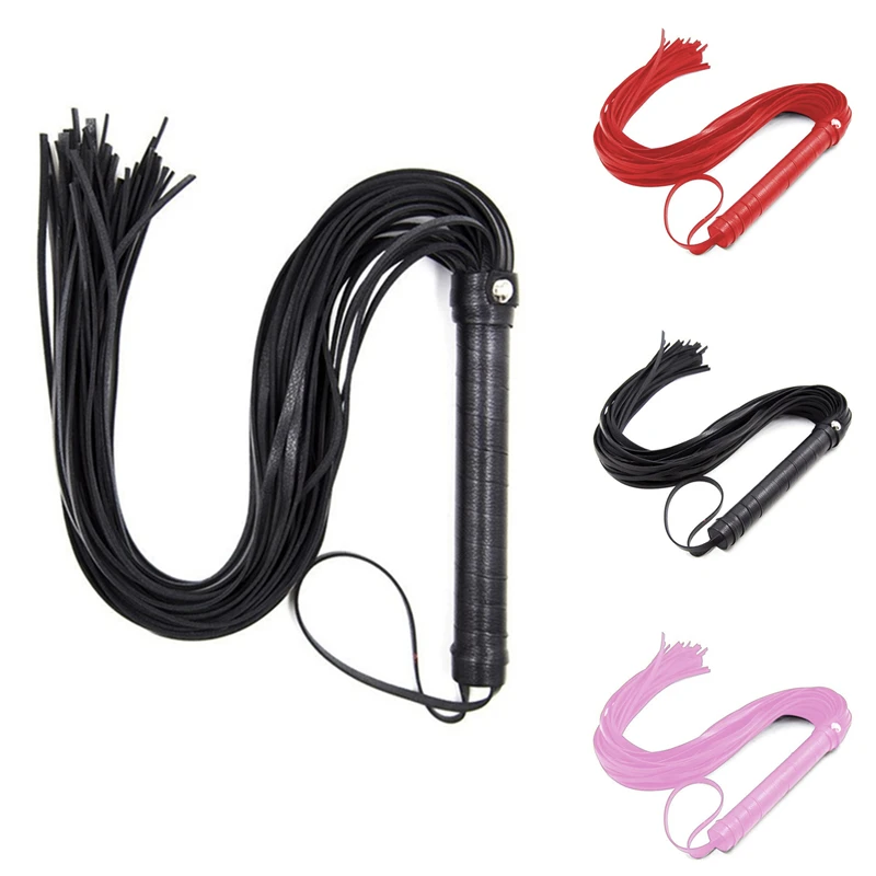 

High Quality Pu Leather Pimp Whip Racing Riding Crop Party Flogger Hand Cuffs Queen Black Horse Riding Whip 1pcs
