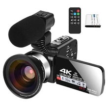 Video Camera with Microphone YouTube Camera for Vlogging 4K Webcam 30FPS 16X Digital Zoom Recorder V