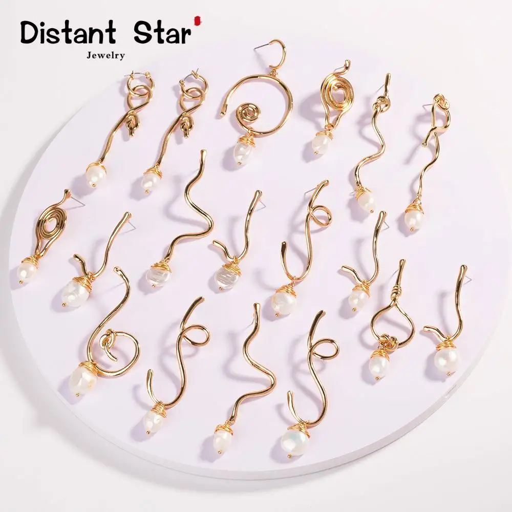 Женские Висячие серьги с жемчугом в стиле барокко нестандартные подвески