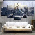 Настенная Картина на холсте 5 панелей God Of War Kratos, постеры для украшения дома, картина для гостиной, модульные картины для игр