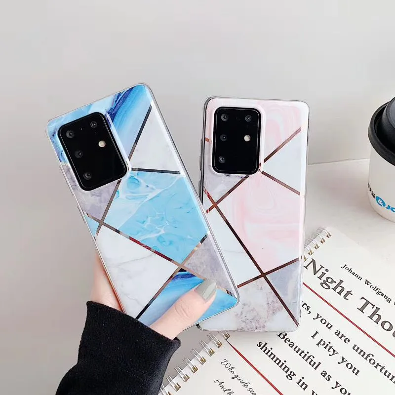 Чехол для телефона с мраморным покрытием Samsung Galaxy A50 S10 Plus S8 S9 A70 кольцом держателем