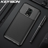 KEYSION Shockproof Case for Redmi Note Note Pro Max Pro Carbon Fiber Silicone Phone Cover for Xiaomi Pro Pro