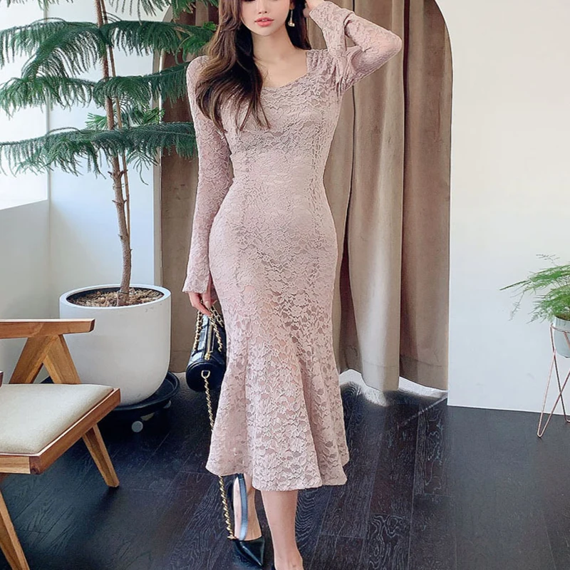 Новое поступление Модные пикантные кружевные туфли розовые вечерние платья для