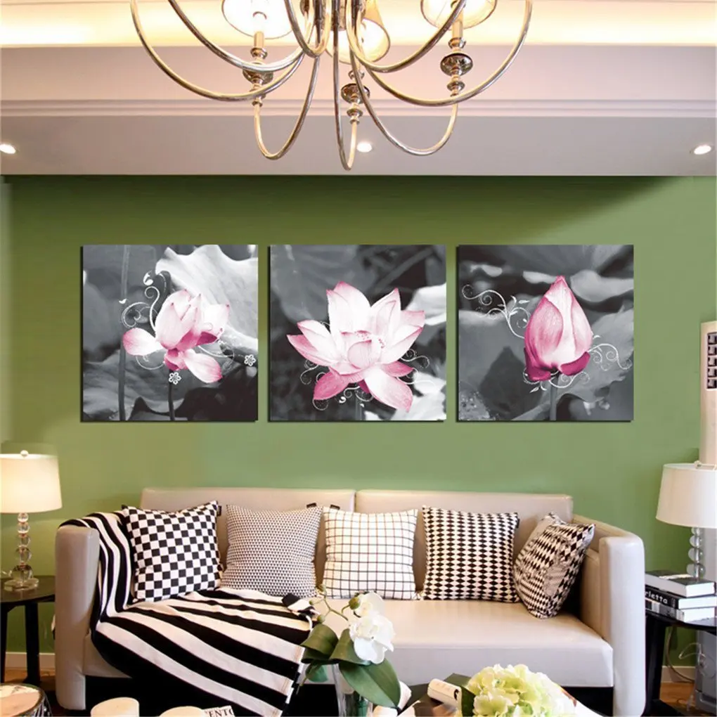 Современное украшение для дома холст картина маслом настенная живопись тройная