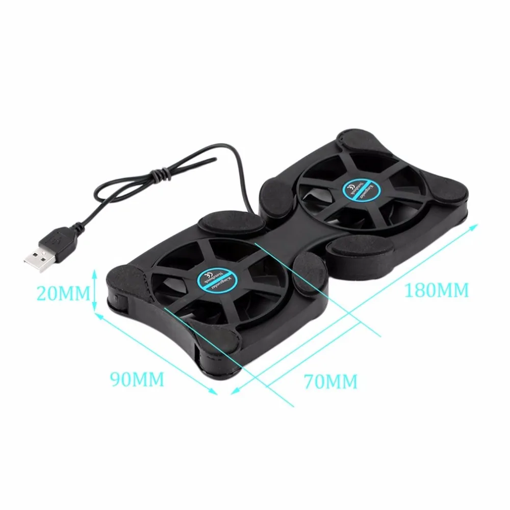 

1pcs Folderble 3 Color USB Port Mini Octopus Notebook Fan Double Fans Cooler Cooling Pad For 14" Laptop Black Hot Worldwide