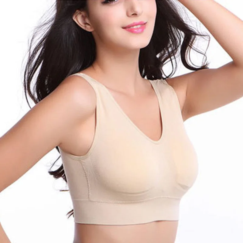Модное бесшовное тонкое Спортивное нижнее белье без застежки женский