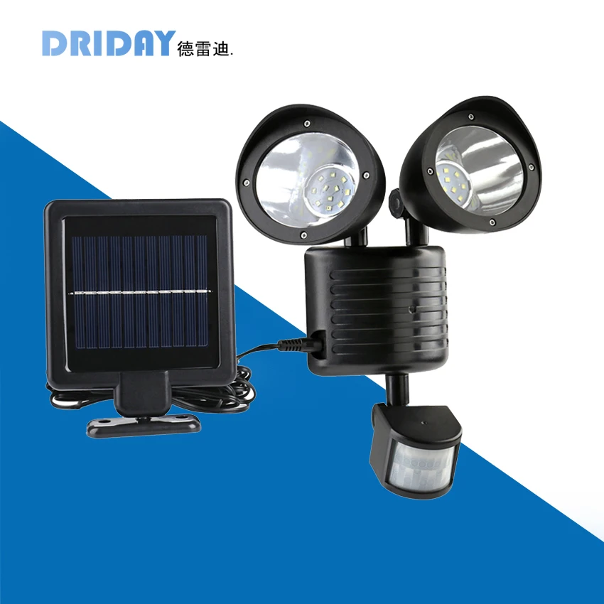 Энергосберегающий двойной Солнечный прожектор для улицы двора дома сада 22