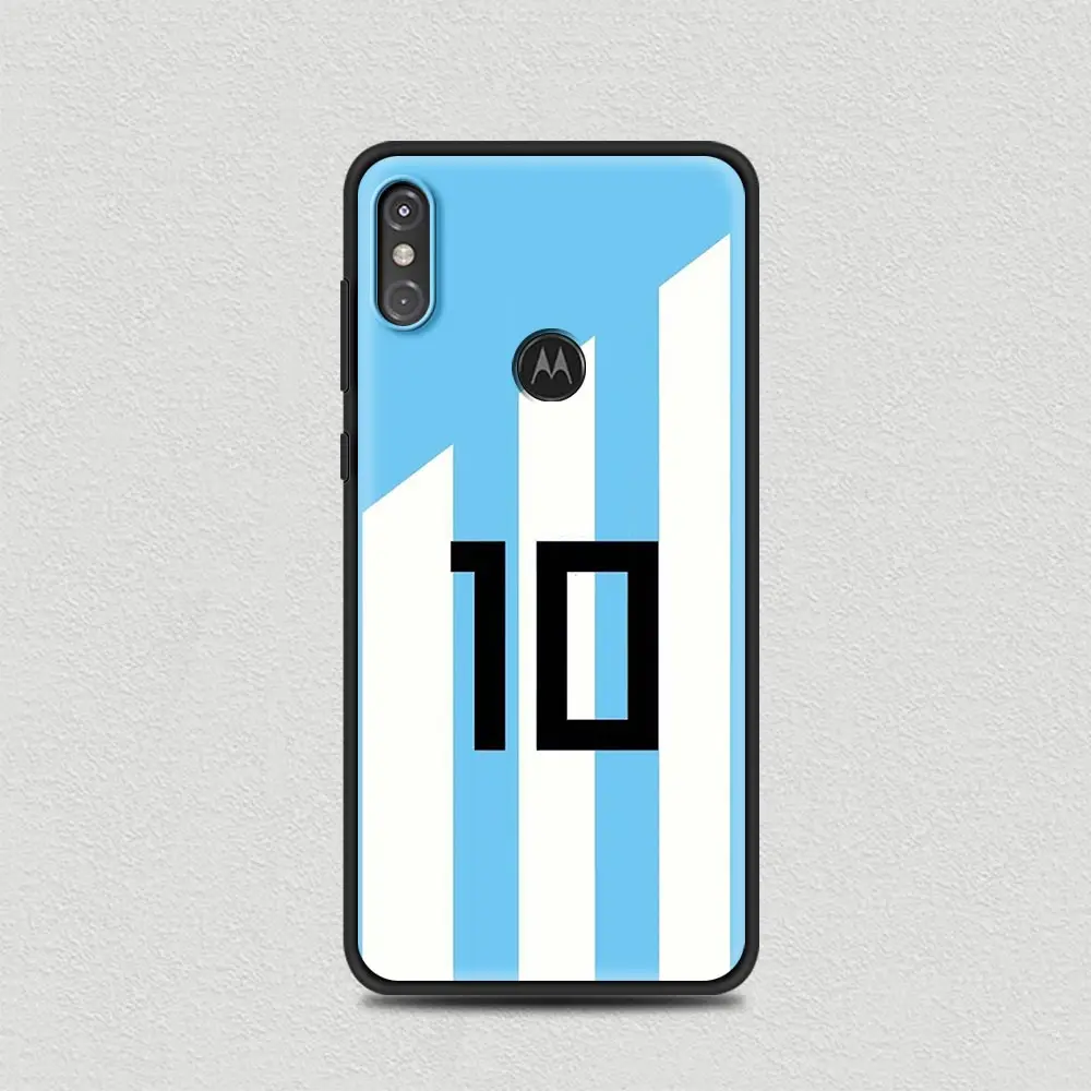 

Silicone Soft Case For Motorola Fusion G8 Power Lite One Hyper G9 G E7 Play Edge Plus E6s Capa Cover Football Number 10