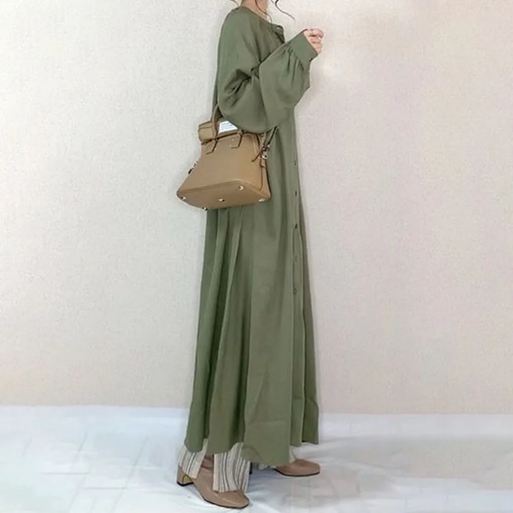 

Long Dress Popular Female Long-sleeved 2020 Autumn New Loose Waist A-line Dress Printed Leopard Print Long Women Dresses