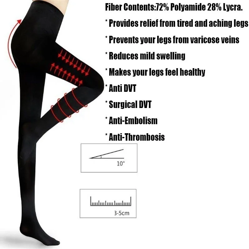 1 Pair Women Slim Tights Compression Stockings Pantyhose Varicose Veins Pantyhose Fat/Calorie Burn Leg Shaping Stocking