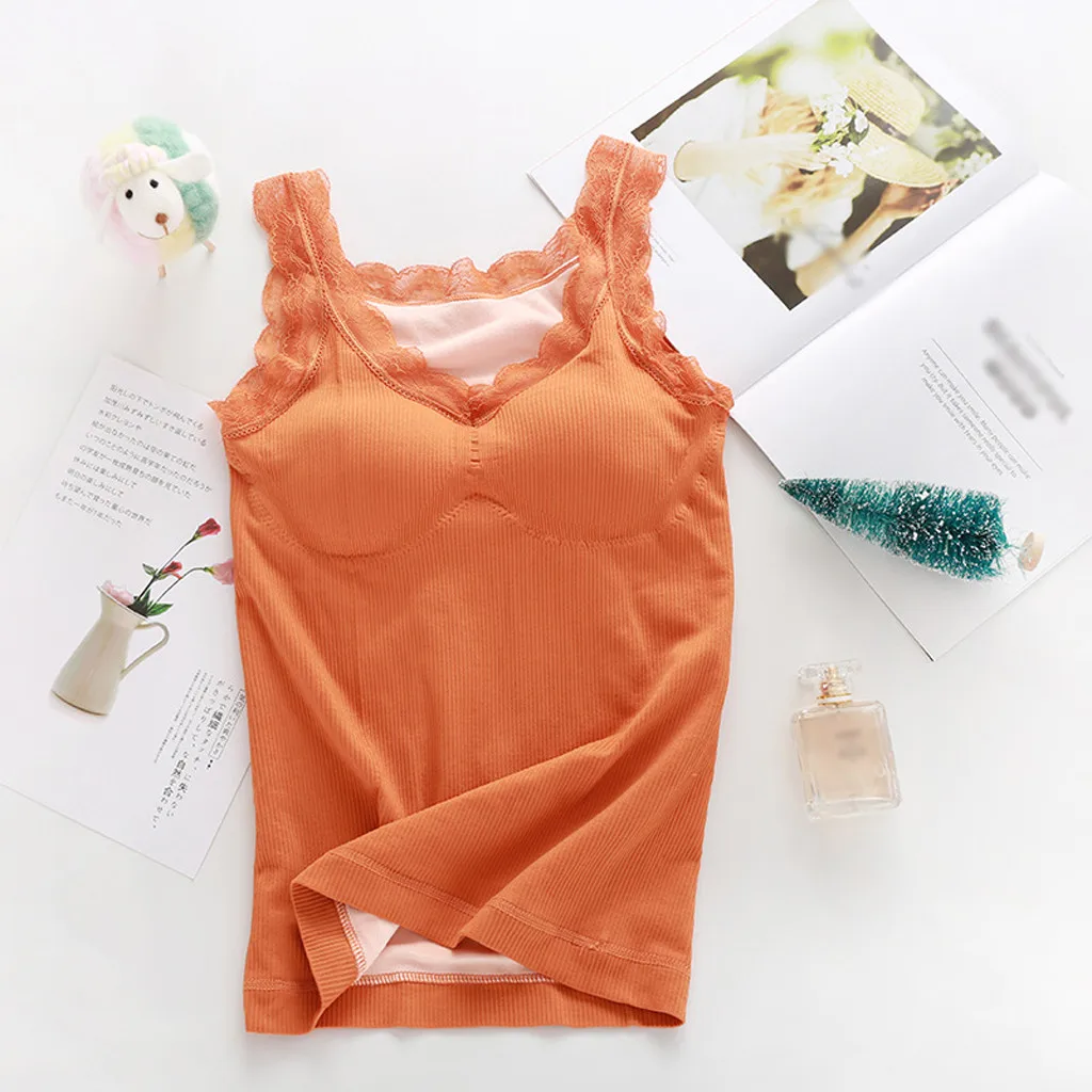 Женское бархатное термобелье кружевной жилет плотная мягкая чашка Женский