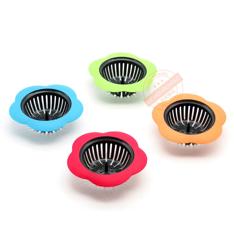 

Household Silicone Kitchen Filter Sink Strainer Bathroom Shower Drain Sink Drains Cover Sink Colander Sewer Hair Filter Strainer
