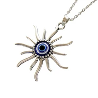 creative design sun charm sunshine necklace blue eye devils eye evil eye pendant necklaces accessories