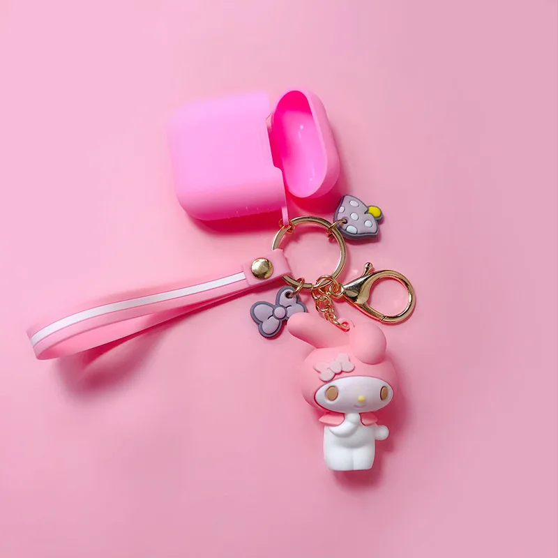 NO.7 Мультяшный брелок Hello Kitty для Apple AirPods 1 чехол милый KT кот Кролик Лягушка куклы Брелоки Кольцо силиконовый чехол для зарядки AirPods - Цвет: NO.7