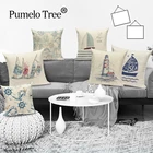 Красочные морские корабль пледы наволочки мультфильм Животные наволочка 45-45 см лодка домашний декор наволочка с изображением автомобиля наволочка Housse Coussin