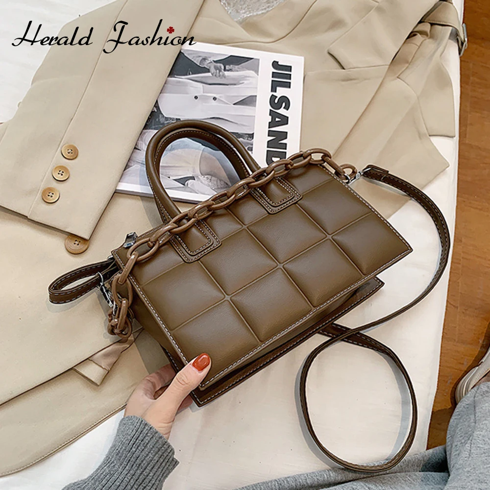 

Осенне-зимняя сумочка в стиле ретро на цепочке, новинка 2020, модная Высококачественная женская дизайнерская сумка-мессенджер из мягкой иску...