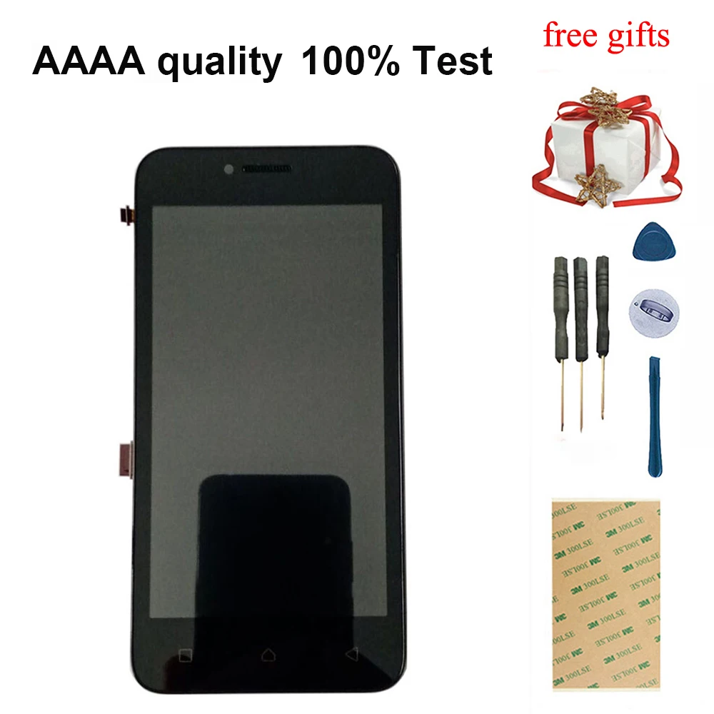 Черный Для lenovo A319 сенсорный экран дигитайзер сенсорная панель стекло + ЖК-дисплей