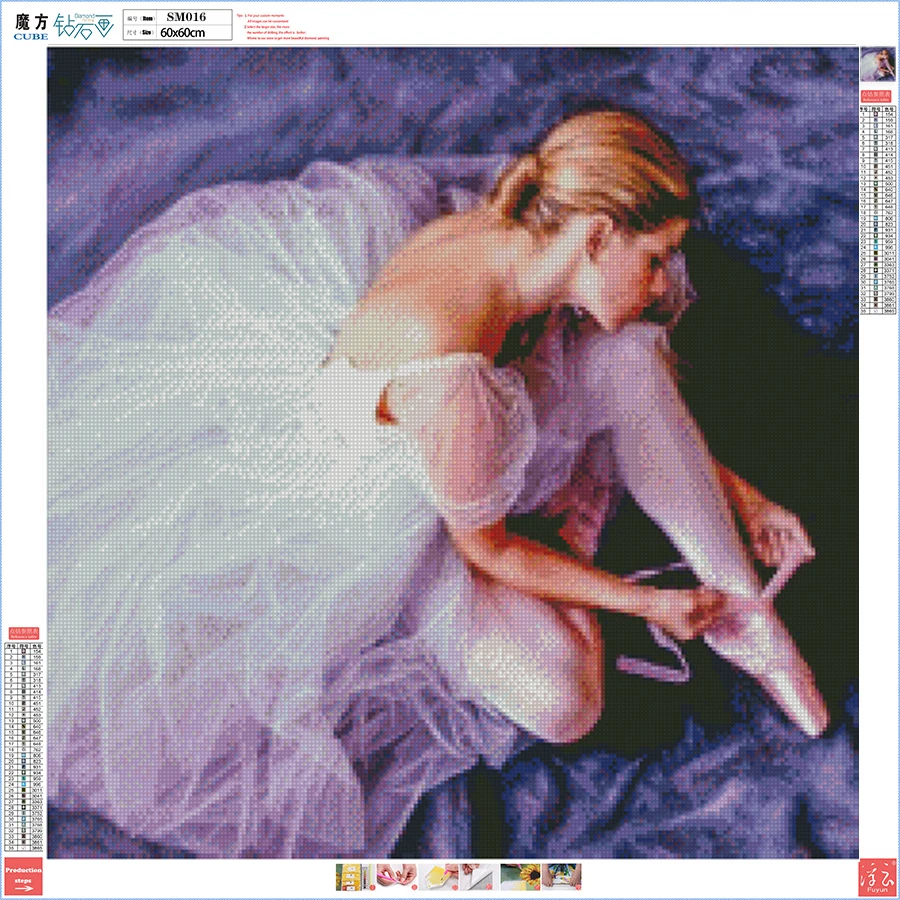 Алмазная 5D Вышивка полный набор круглые стразы танцор балерины для 3D алмазной