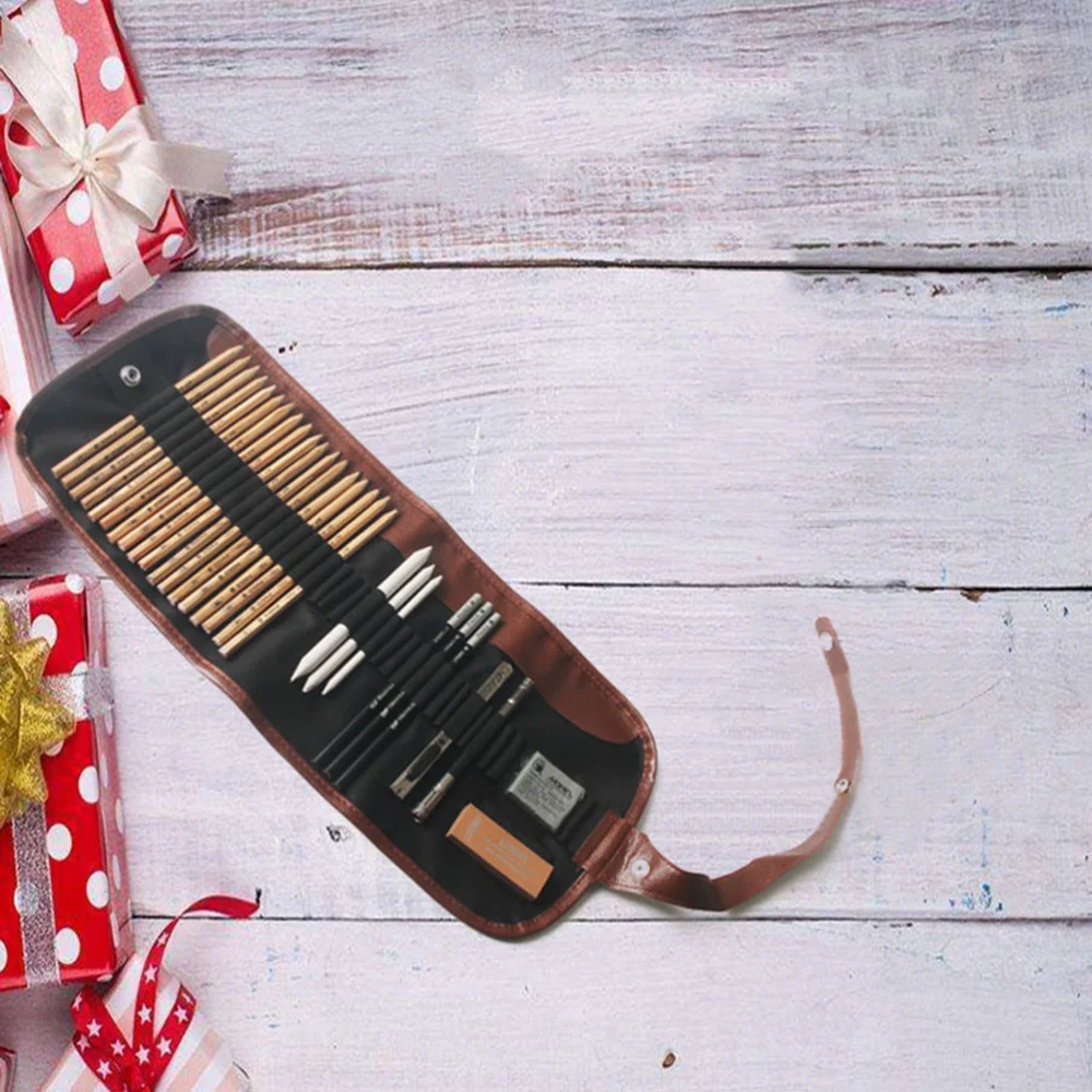 

29Pcs Drawing Pencils Artist Sketching Pencil Set Rollable Drawing Pencils Set