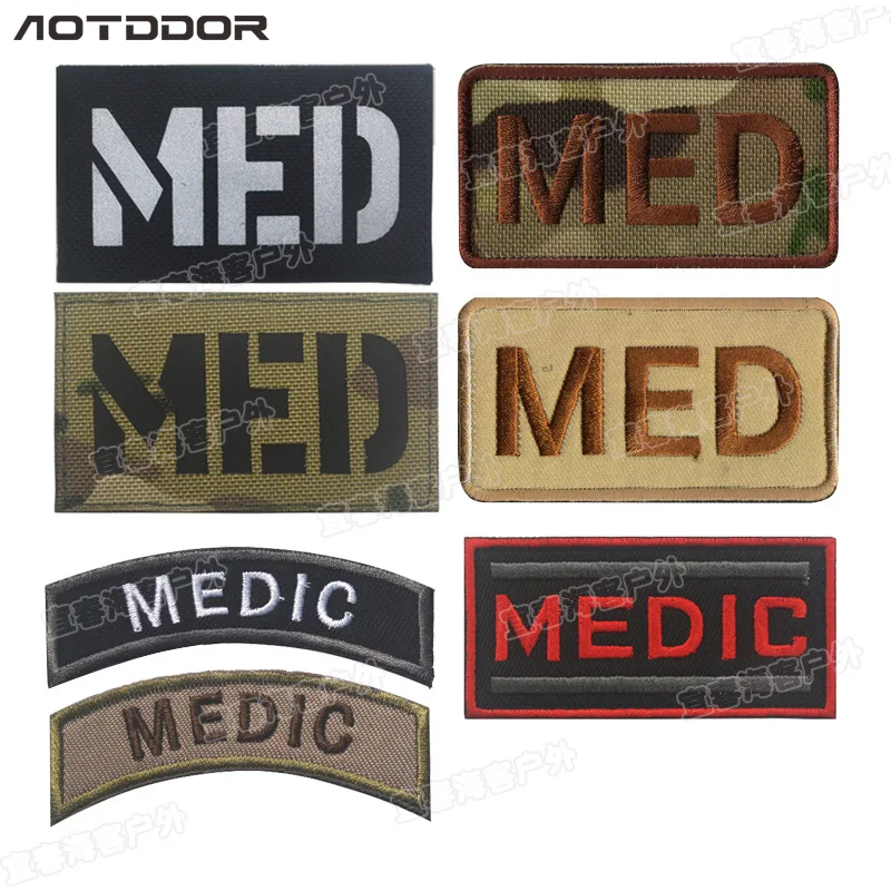 MED Medic Tactical Patches  Medical First Aid EMT EMS Embroidered Patch for Clothes Backpack Uniform Pouch Bag