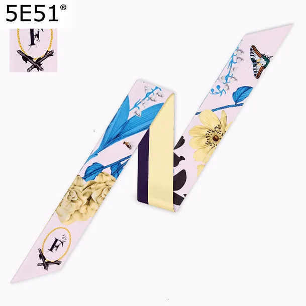 Длинная узкая полоска F с буквами цветы пчелы Бабочка шелковый шарф Женская