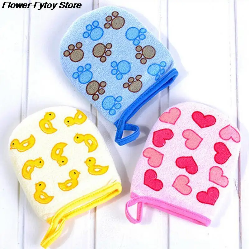 1PC Baby Kid Infant Cartoon Soft Bathing Bathroom Mitt Glove Foam Rub Shower Sponge Exfoliating Wash Cloth Towel