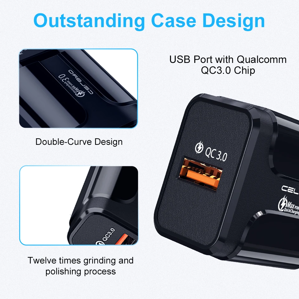 Сетевое зарядное устройство Qc 3 0 быстрая зарядка Usb qc3.0 дорожные зарядные