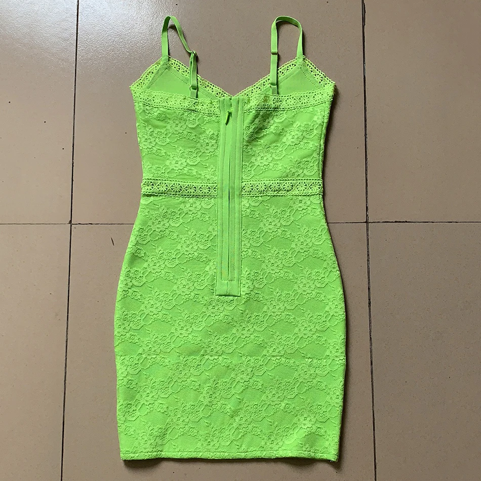 

Solid Color Spaghetti Strap V-Neck Mini Bandage Dress 2021 Summer New Women'S Fashion Sexy Slim Bodycon Club Party Dress Vestido