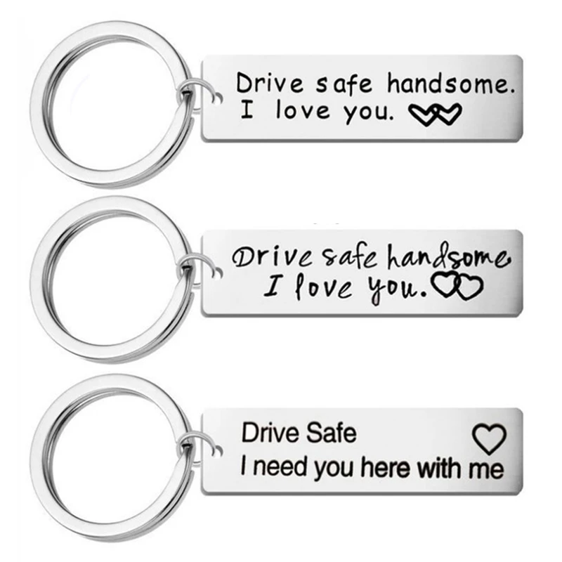Car Keychain Cute Men Women Keychains Stainless Steel Pendant Key Auto Interior Accessories Ring Drive Safe Chain | Автомобили и