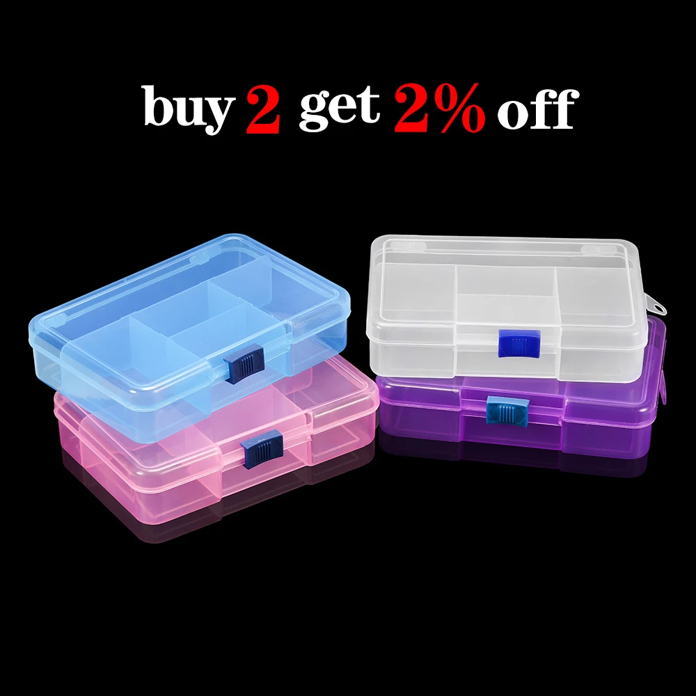 High Quality 5 Grids Plastic Storage Box Jewelry Display Beads Earring Case Organizer DIY Jewelry Accessories Storage Supplies