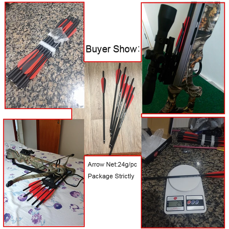 

3/9/36PCS Crossbow Bolts Tensioner Arrows Tips Carbon Arrows 400 For Crossbow Pistol Bow For Shooting and Hunting