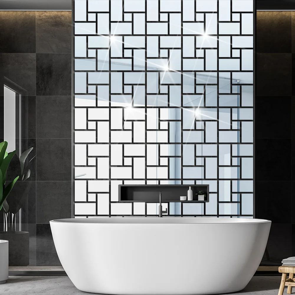 

Геометрические наклейки акриловые зеркальные настенные наклейки для гостиной персонализированные 3d настенные наклейки украшение интерье...