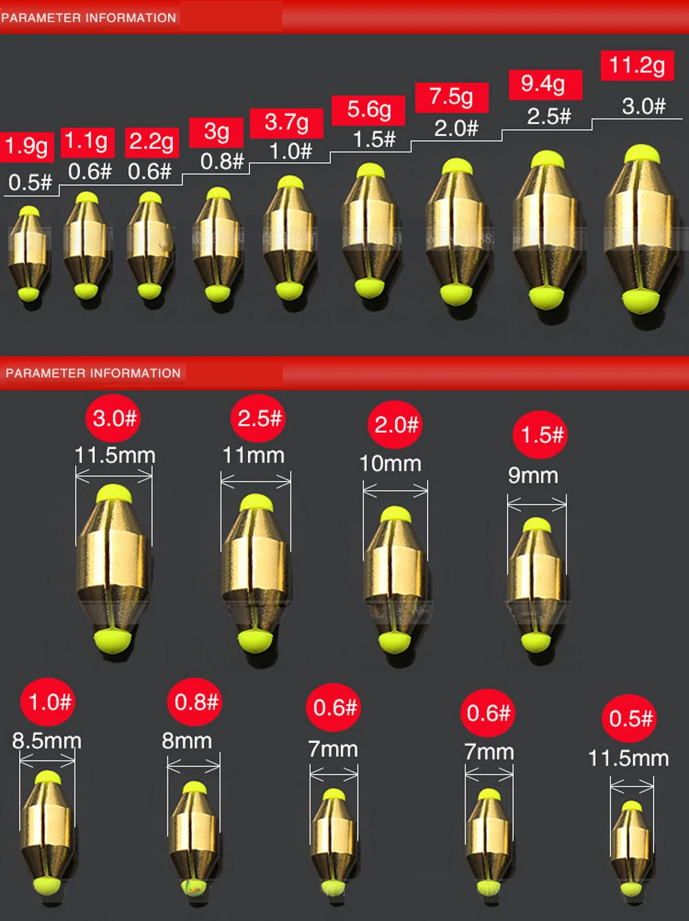 10шт. Медный водный грузил для рыбалки с плавающим балансиром из бронзового материала, приманки на камни.