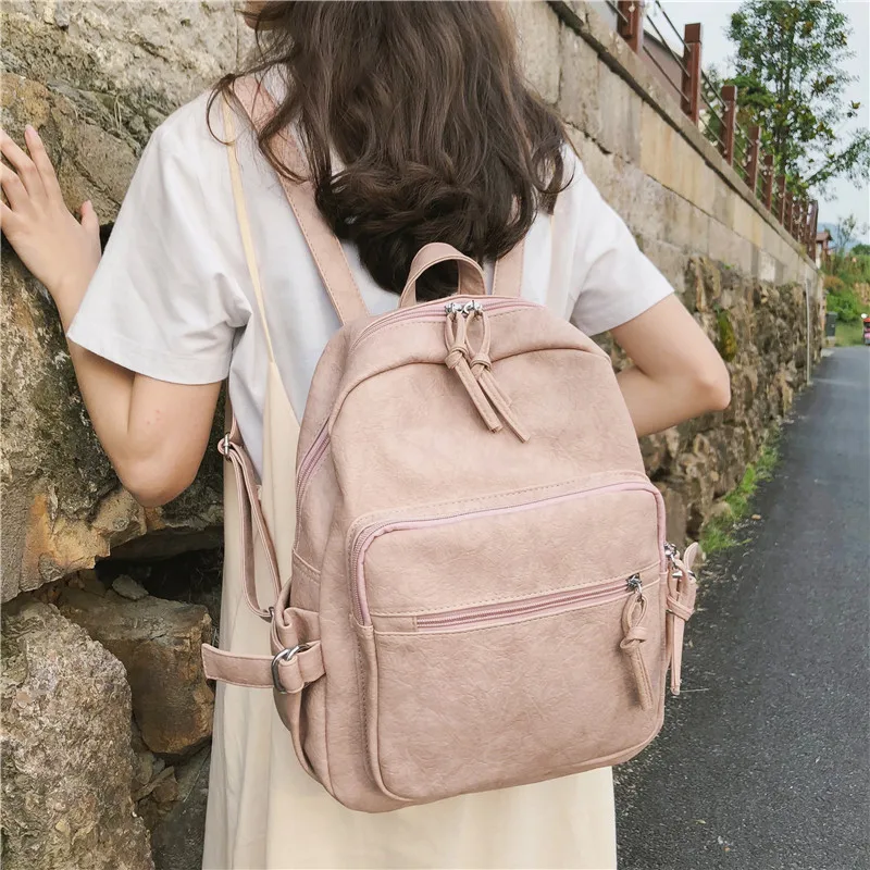 

PU Leather Women Backpack Multifunction Shoulder Bag Women Waterproof Female School Bag Quality Backpack For Teenage