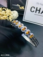 kjjeaxcmy boutique jewelry 925 sterling silver inlaid natural garnet gemstone female luxury bracelet support detection fine