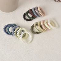 classic gilrs accessories durable morandi color tpu coil telephone wire elastic hair band ropes for holding hair