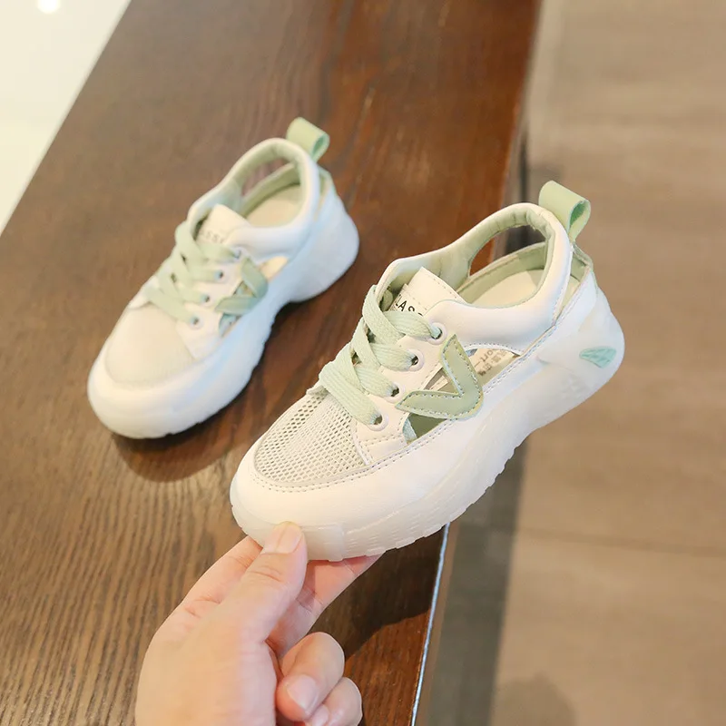 

Girls Sandals New Summer Children's Sports Sandals Girls Hollow Transparent Bottom Princess Shoes Student Shoes Beach Shoes