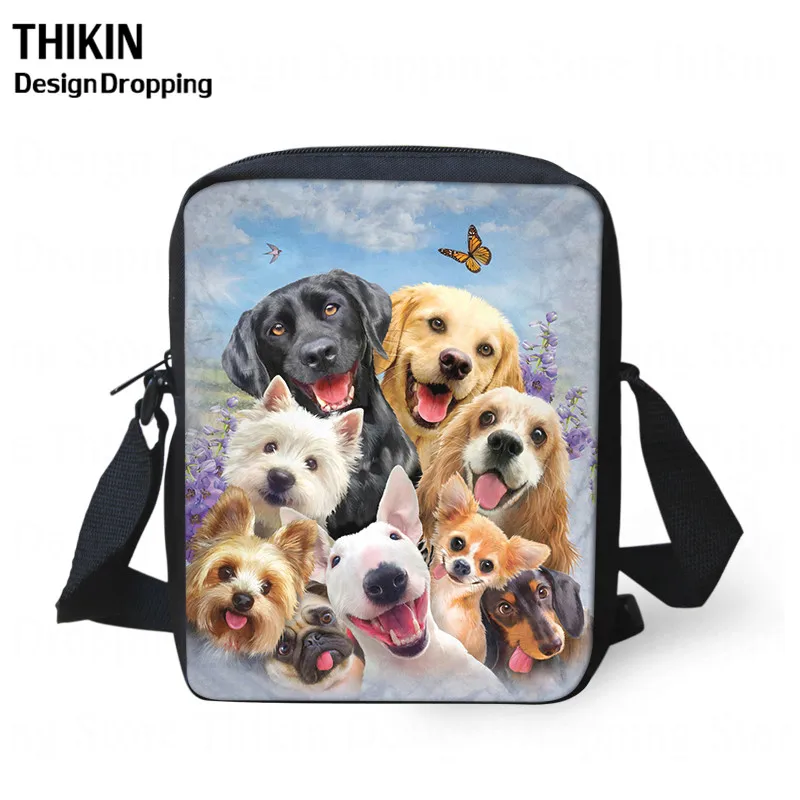 Маленькая сумка через плечо THIKIN с принтом золотистого ретривера Лабрадора для