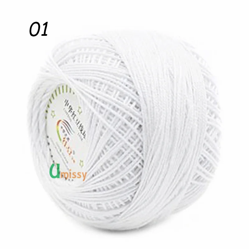 01 1pc 1 шт. Пряжа хлопок вязаные шапки3# Кружева Пряжи Хлопчатобумажной Пряжи для Вязания Тонкой Гребенной Пряжи С Использованием 2.5 мм Крючком 50 г/шт - Цвет: 01 1pc