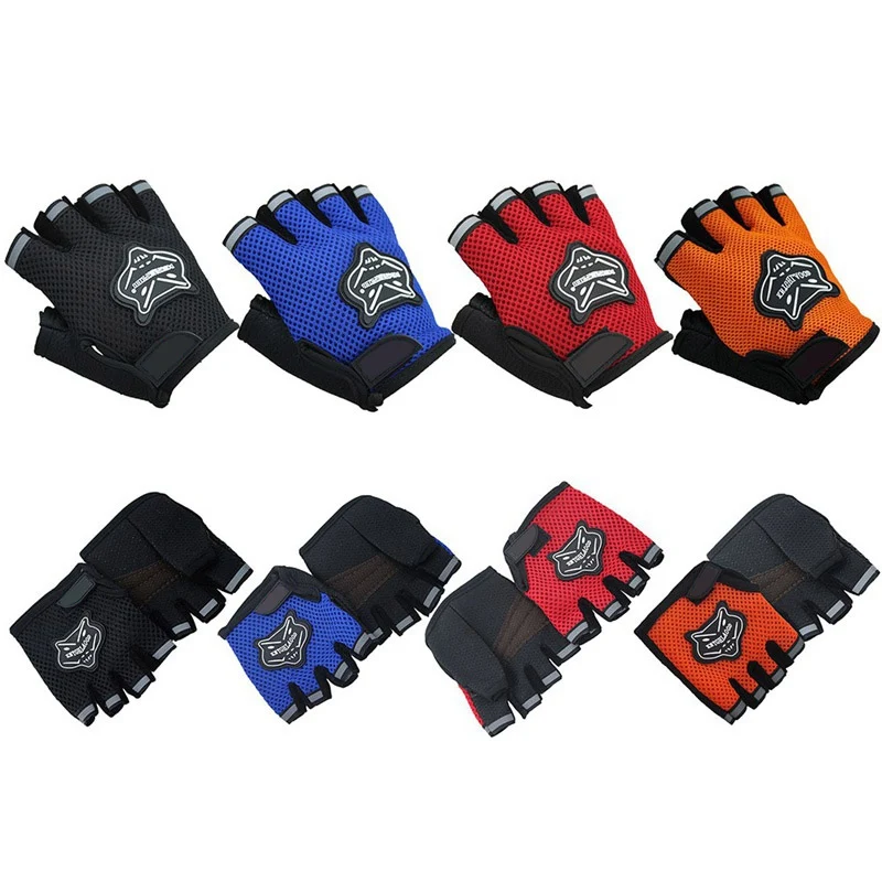 

Kids Adult Klimmen Outdoor Sport Fiets Fiets Half Vinger Ademend Mesh Handschoen