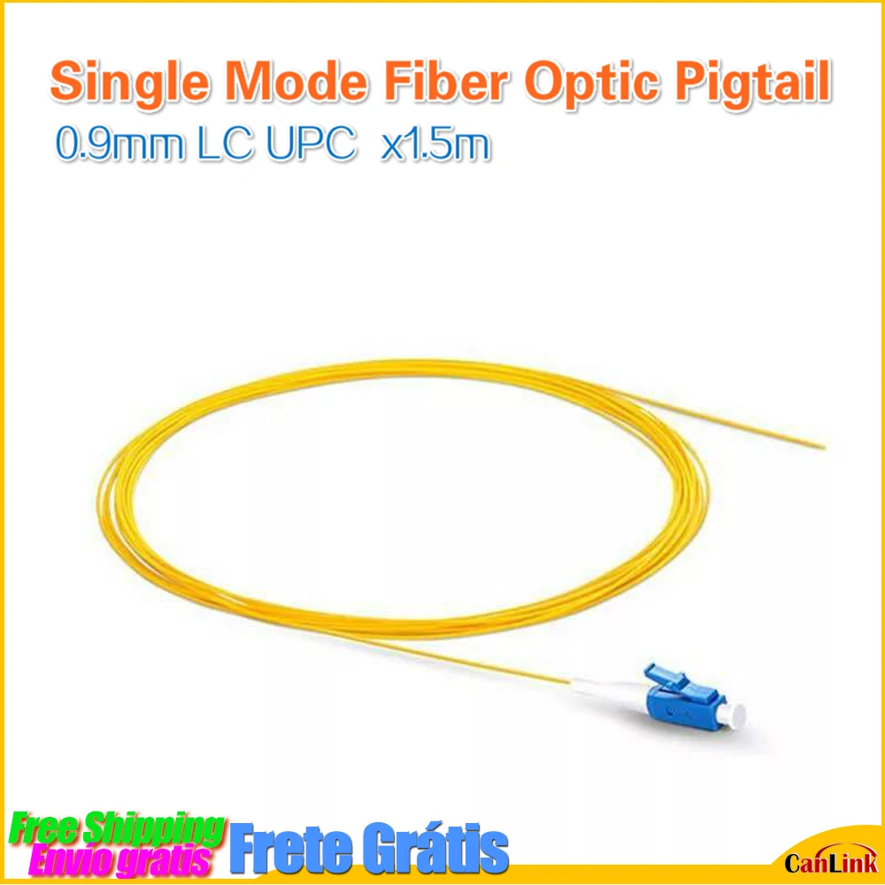 

50PCS 100PCS/lot 0.9mm LC UPC 1.5m Single mode fiber optic Pigtail 9/125 Optical fiber pigtail Connector