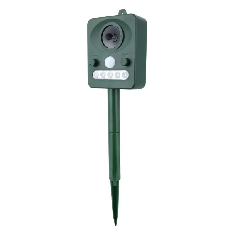 

Solar Ultrasonic Animal Repellent Humane & Safe Outdoor Dog Cat Bird Animals & Pest Control with Powerful LED Strobe Lights