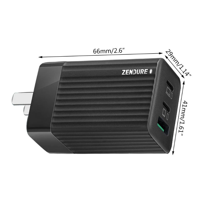 

US Plug 65W TYPE-C USB-C Power GaN Adapter for Laptops MacBook Pro Mobile Phone Fast Wall Charger with 3 USB Ports