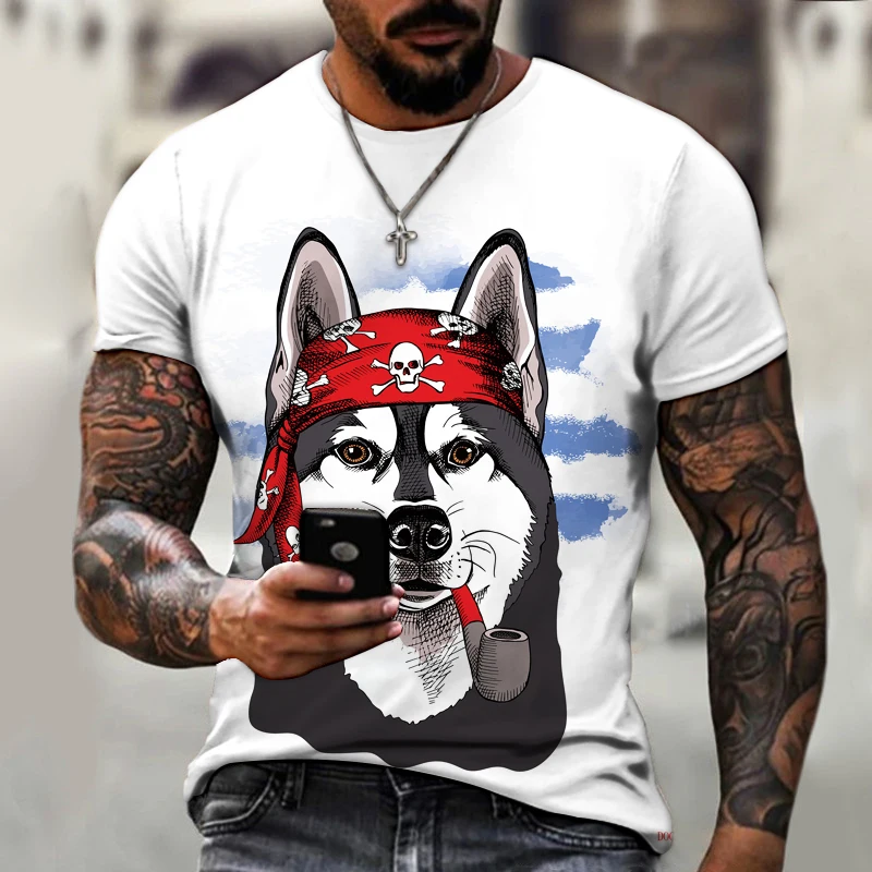 Футболка мужская оверсайз свободного кроя с 3D-принтом животных анимации