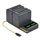 DuraPro 7200 мАч NP-F960 NP F970 камера батарея + LED USB зарядное устройство для Sony NP-F550 F770 F750 F960 FM500H FM70 QM91D QM71D HVR-V1J