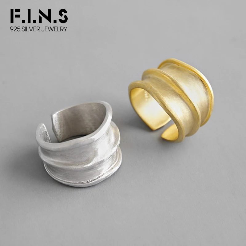F.I.N.S S925 Серебряное кольцо в стиле INS широкое женское с матовой поверхностью
