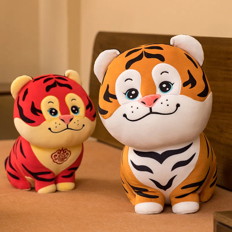 

2022 китайский новый год, талисман-Тигр, кукла, кавайный тигр, плюшевая игрушка для детей, красный тигр, масот, игрушка, Мягкое Животное, игрушк...