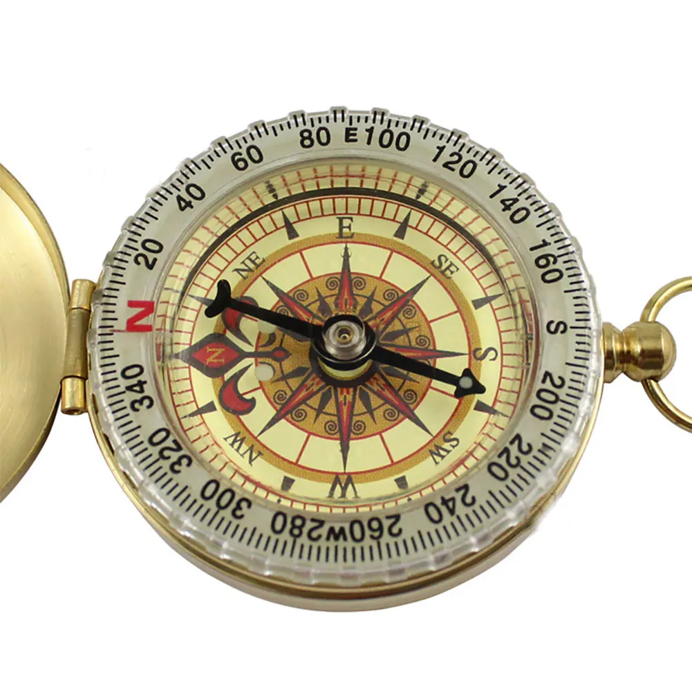 Карманный светящийся компас-раскладушка из чистой меди стильный брелок для
