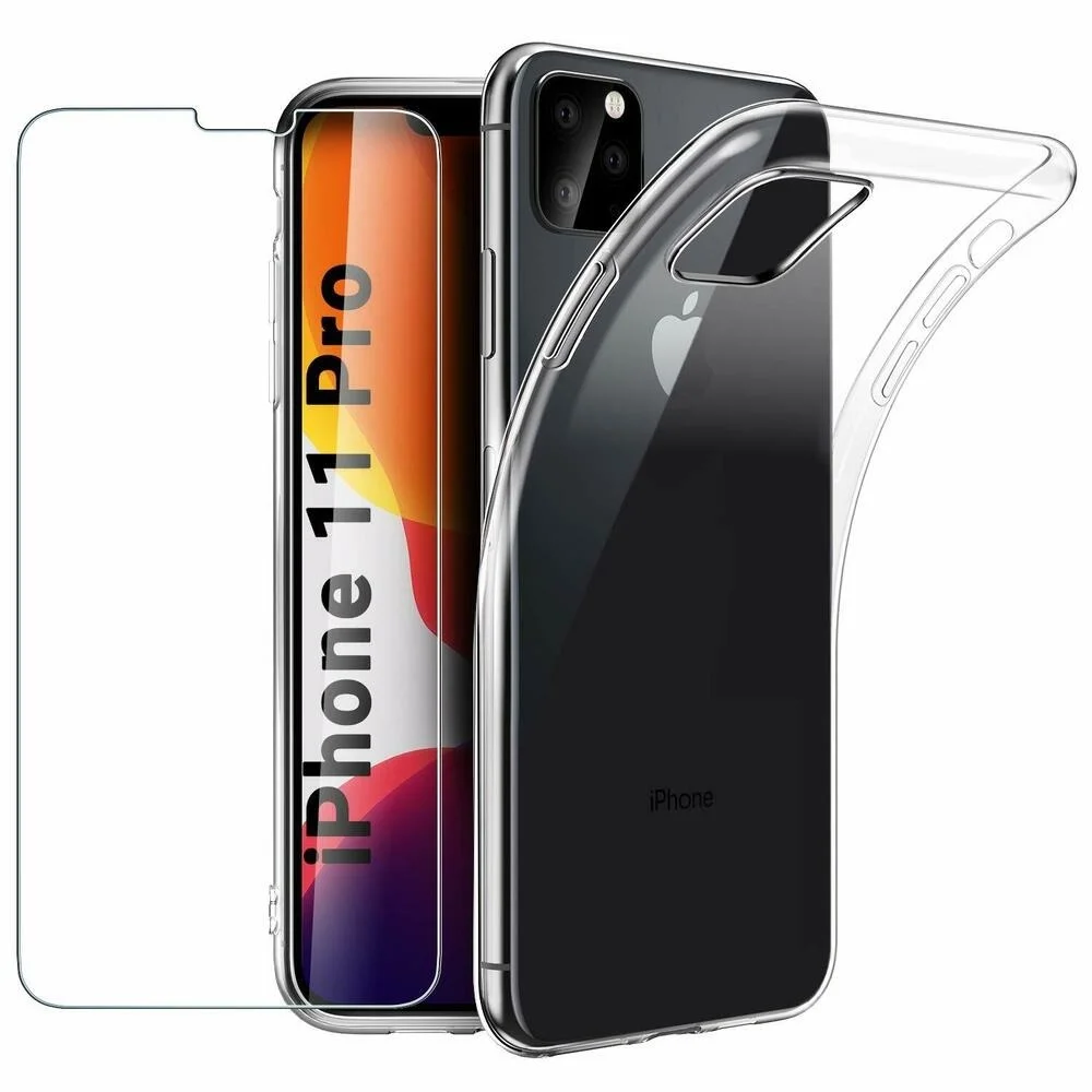 

Coque pour For iPhone 11 Pro Max 6s 7 8 Plus XR XS 2019 Antichoc Slim + Verre trempé