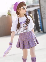 2021 summer toddler girl clothes set back to school kids tracksuit 4th of july outfit teenage print white shirt skirt 4 12 13
